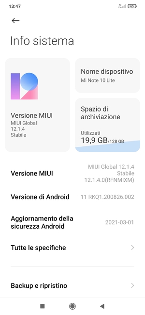 Scorri e seleziona Backup e ripristino