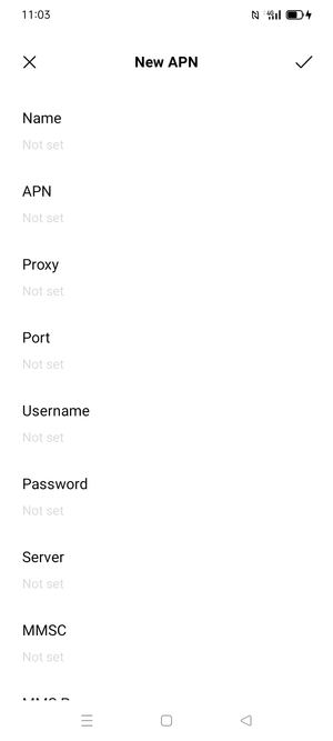 Enter MMS information