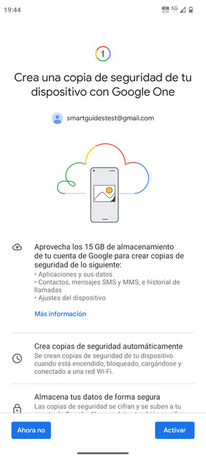 Seleccione Activar