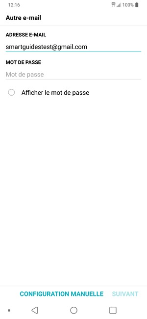 Saisissez votre adresse Gmail et sélectionnez MOT DE PASSE