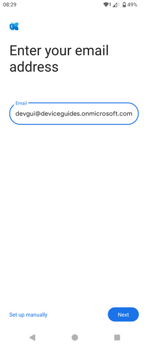 Enter your Email address and  select Set up manually