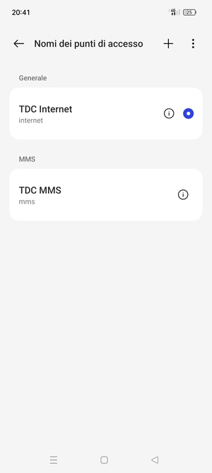 Seleziona il tasto Menu