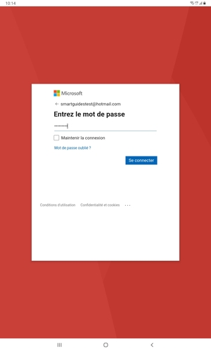 Saisissez votre mot de passe et sélectionnez Se connecter