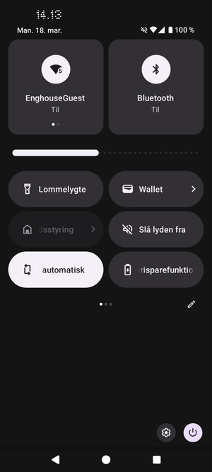 Slå Wi-Fi  og Bluetooth fra