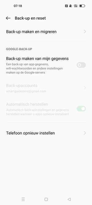 Schakel Back-up maken van mijn gegevens in
