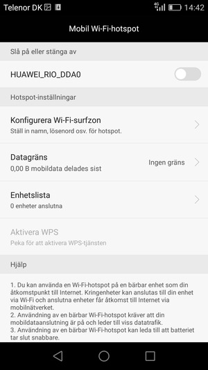 Välj Konfigurera Wi-Fi-surfzon