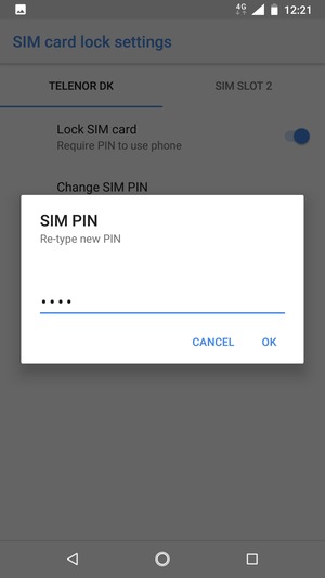 Confirm your new SIM PIN and select OK