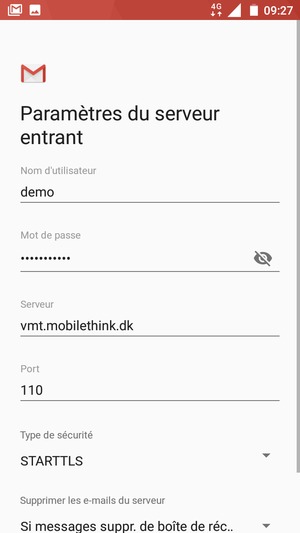 Faites défiler vers le bas et sélectionnez Type de sécurité