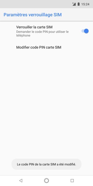 Votre code PIN de la carte SIM a été modifié