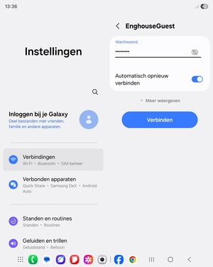 Voer het WiFi-wachtwoord in en selecteer Verbinden