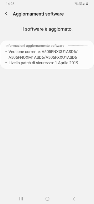 Se il tuo telefono è aggiornato, vedrai la seguente schermata