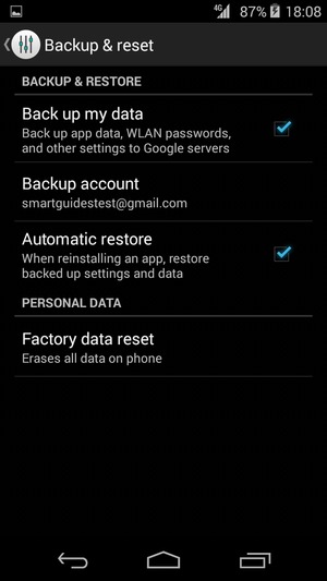 Select Backup account