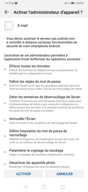 Sélectionnez ACTIVER