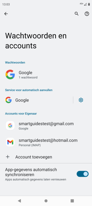 Selecteer uw Google-account