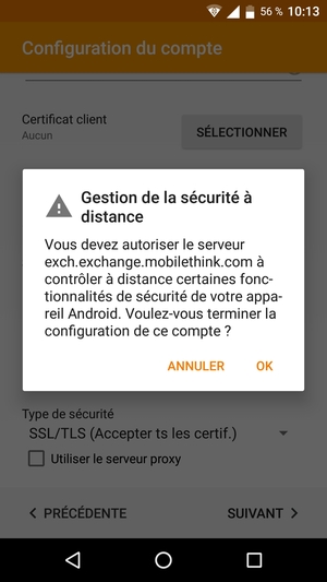 Sélectionnez OK