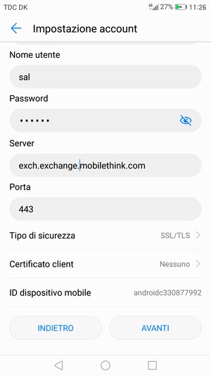 Scorri verso il basso e seleziona Tipo di sicurezza
