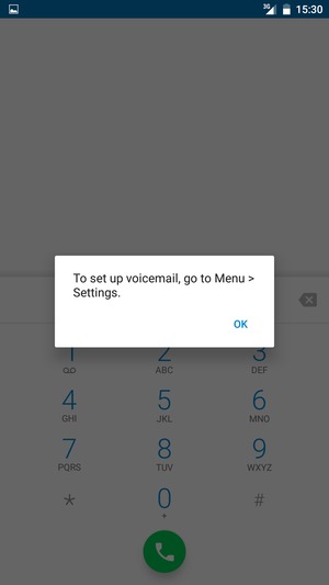 If your voicemail is not set up, select OK