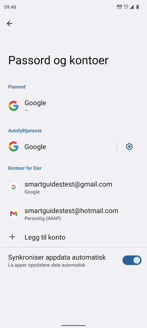 Velg din Google-konto