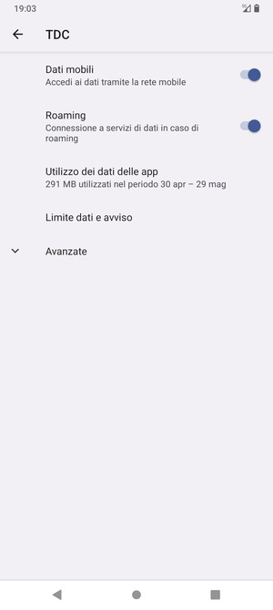 Attiva o disattiva Roaming