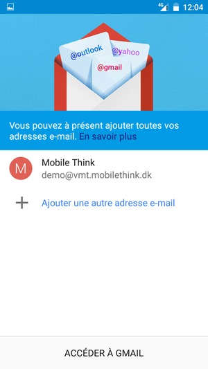 Sélectionnez ACCÉDER À GMAIL