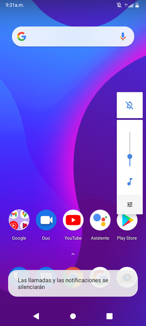 Seleccione Silencio para volver al modo de sonido