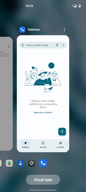 Seleziona Chiudi tutto per chiudere tutte le applicazioni in esecuzione
