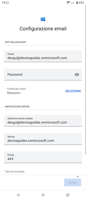 Inserisci la tua password