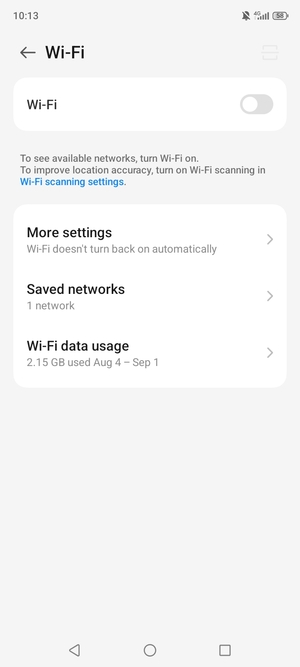 Turn on Wi-Fi
