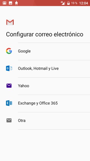 Seleccione Exchange y Office 365