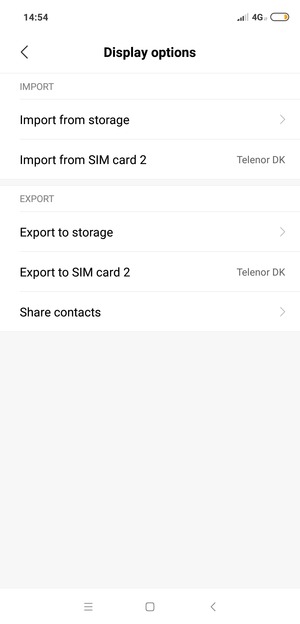 Select Import from SIM card