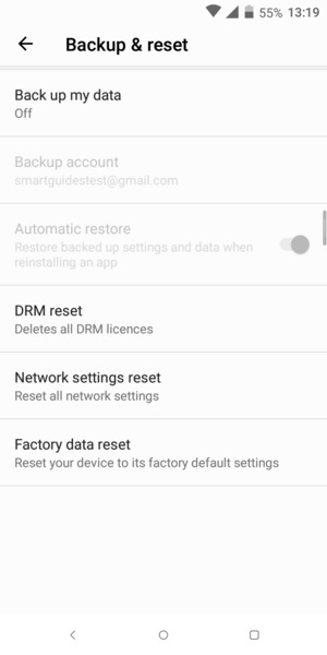 Select Back up my data