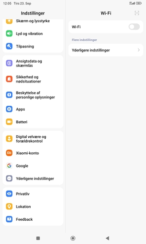 Scroll til og vælg Lokation