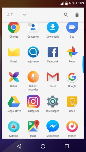 Scroll naar en selecteer Instellingen