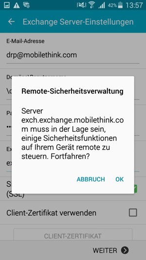 Wählen Sie OK
