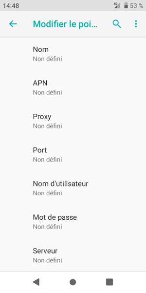 Saisissez les informations Internet