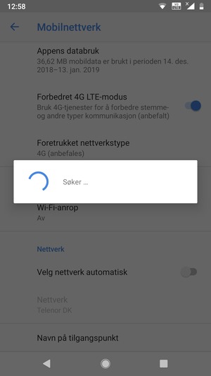 Vent til søket er ferdig