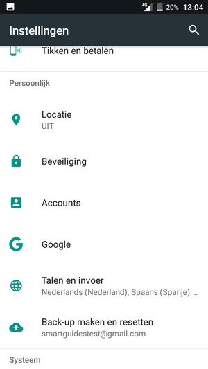 Scroll naar en selecteer Beveiliging