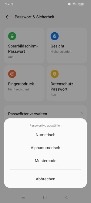 Wählen Sie Mustercode