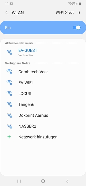 Sie sind nun mit dem WLAN-Netzwerk verbunden