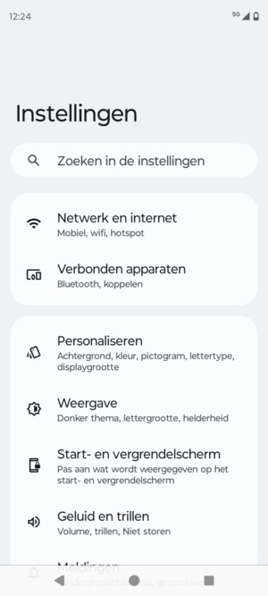 Selecteer Netwerk en internet