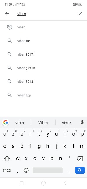 Saisissez le nom de l'appli et sélectionnez Rechercher