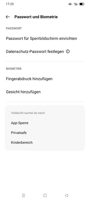 Wählen Sie Passwort für Sperrbildschirm einrichten
