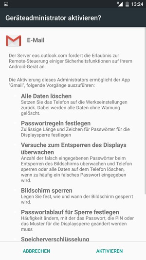 Wählen Sie AKTIVIEREN