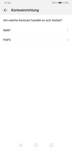 Wählen Sie IMAP oder POP3
