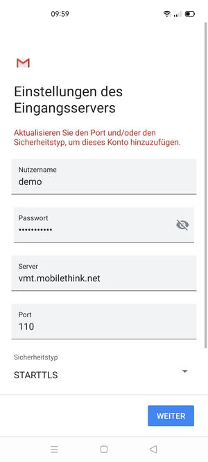 Wählen Sie Sicherheitstyp