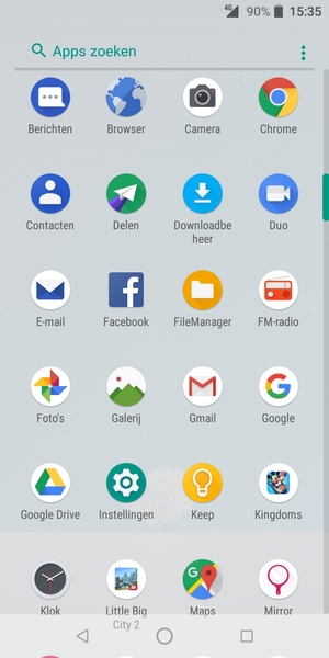 Scroll naar en selecteer Instellingen