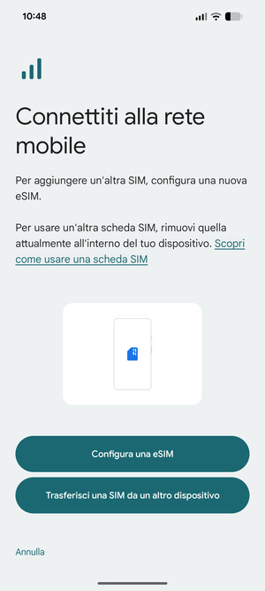 Seleziona Configura una eSIM