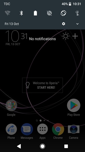 Slide down the top menu again