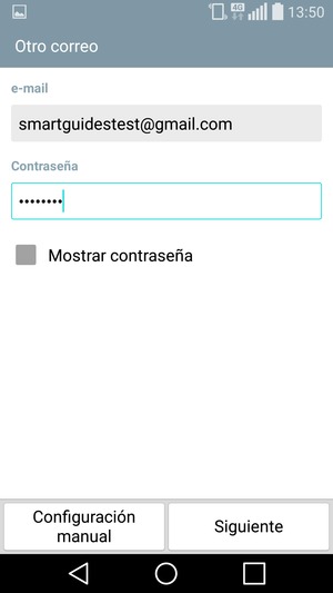 Introduzca su dirección de correo electrónico de Gmail o Hotmail y su contraseña. Seleccione Siguiente