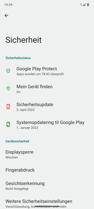 Wählen Sie Displaysperre